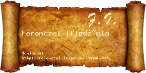 Ferenczei Ifigénia névjegykártya